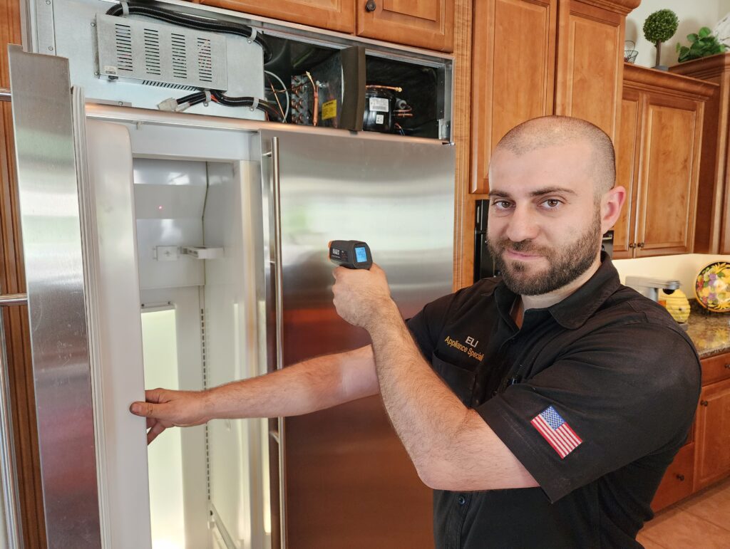 Eli Is repairing GE Monogram Side by Side Build-in Freezer Compressor